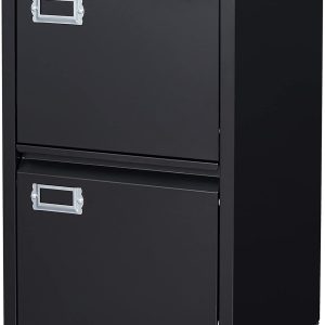 2 Drawer File Cabinet with Lock Metal Vertical Filing Storage Cabinet Office Home Steel Vertical File Cabinets for A4 Legal/Letter Size Narrow File Cabinet Locked,Assembly Required