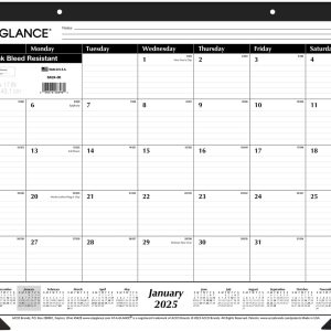 AT-A-GLANCE 2025 Desk Calendar, Desk Pad, 21-3/4" x 17", Large, Ruled Blocks, Monthly (SK250025)