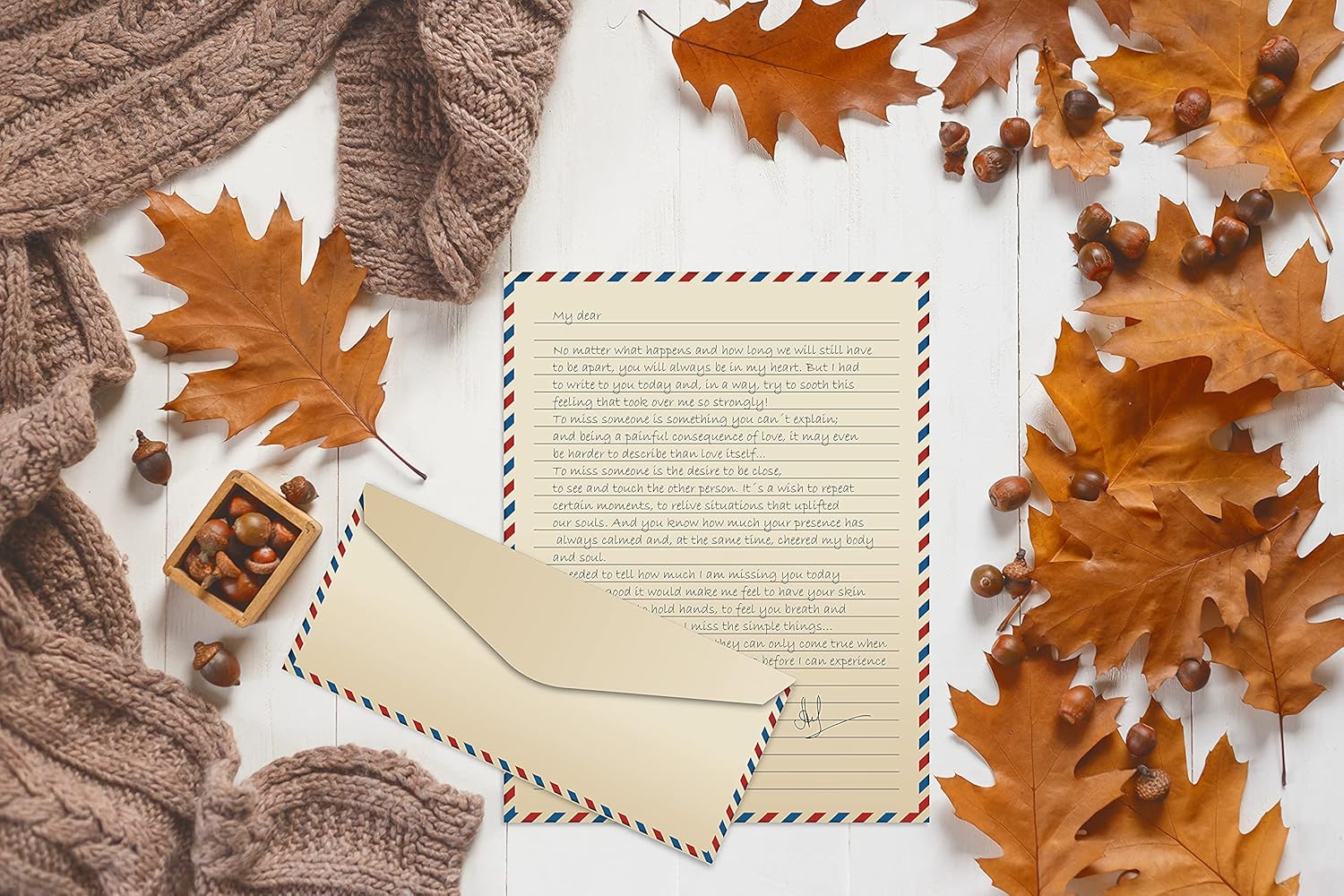 Better Office Products Vintage Airmail Stationery Paper Set, 100-Piece Set (50 Lined Sheets + 50 Matching Envelopes), Letter Size 8.5 x 11 inch, Double Sided & Lined Paper, - Image 3