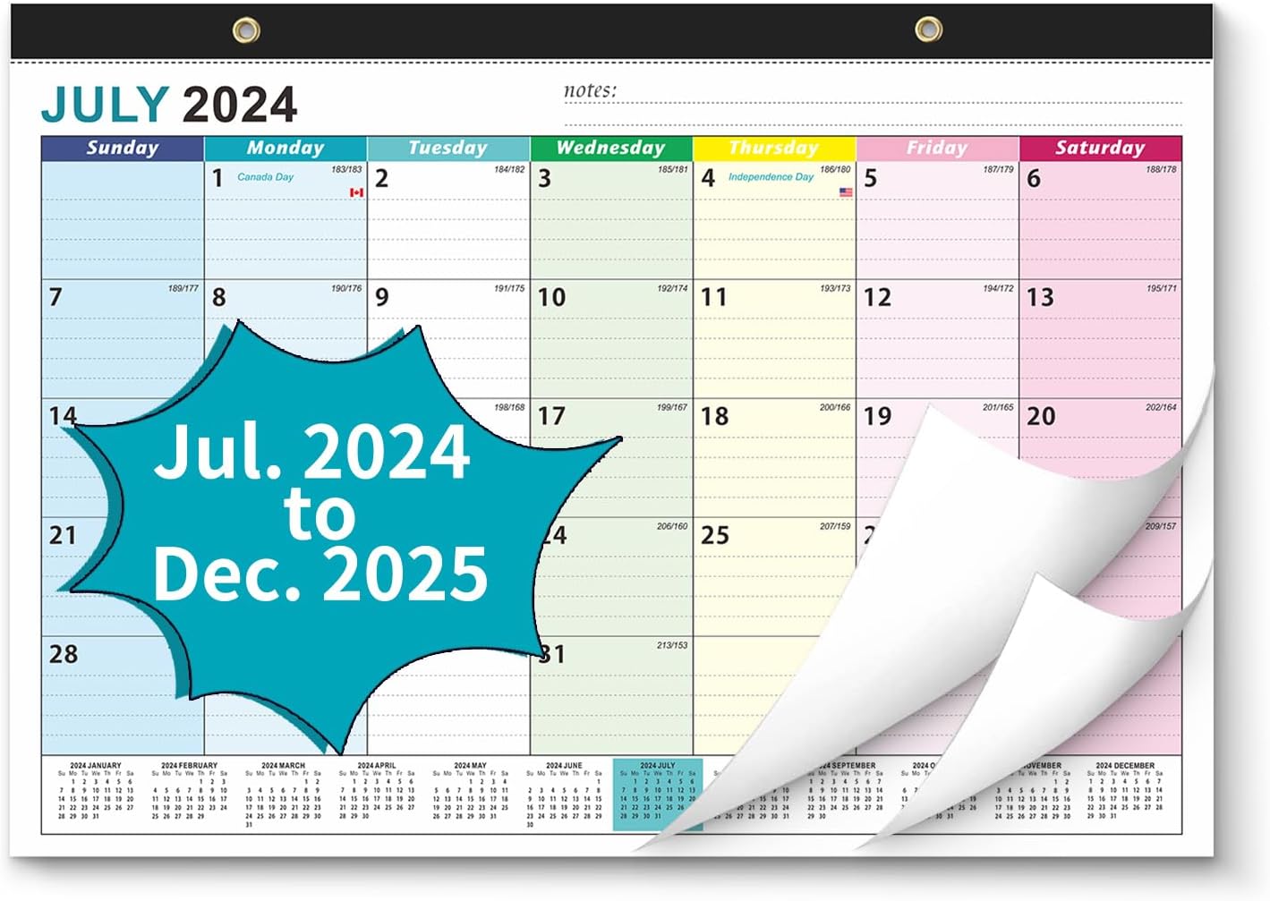 Desk Calendar 2025, 21 Months Calendar Runs from October 2024 to June 2026 - Large 17" x 12" Desktop/Wall Monthly Calendar for Home School, or Office - 2025 New Edition