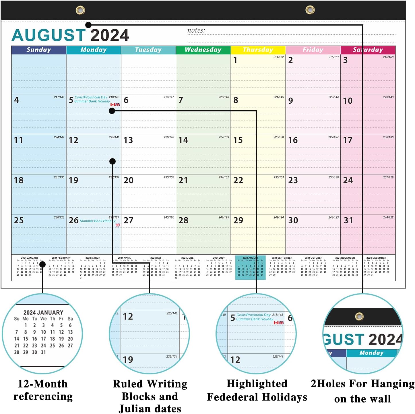 Desk Calendar 2025, 21 Months Calendar Runs from October 2024 to June 2026 - Large 17" x 12" Desktop/Wall Monthly Calendar for Home School, or Office - 2025 New Edition - Image 3