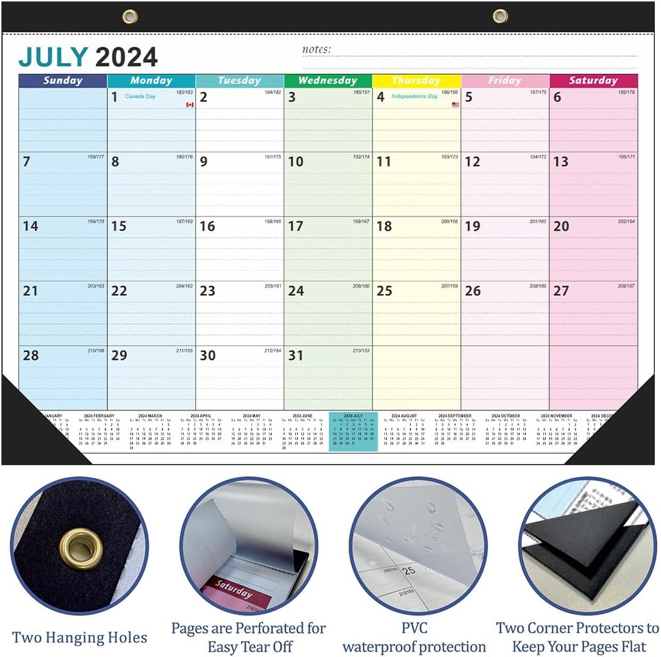 Desk Calendar 2025, 21 Months Calendar Runs from October 2024 to June 2026 - Large 17" x 12" Desktop/Wall Monthly Calendar for Home School, or Office - 2025 New Edition - Image 4