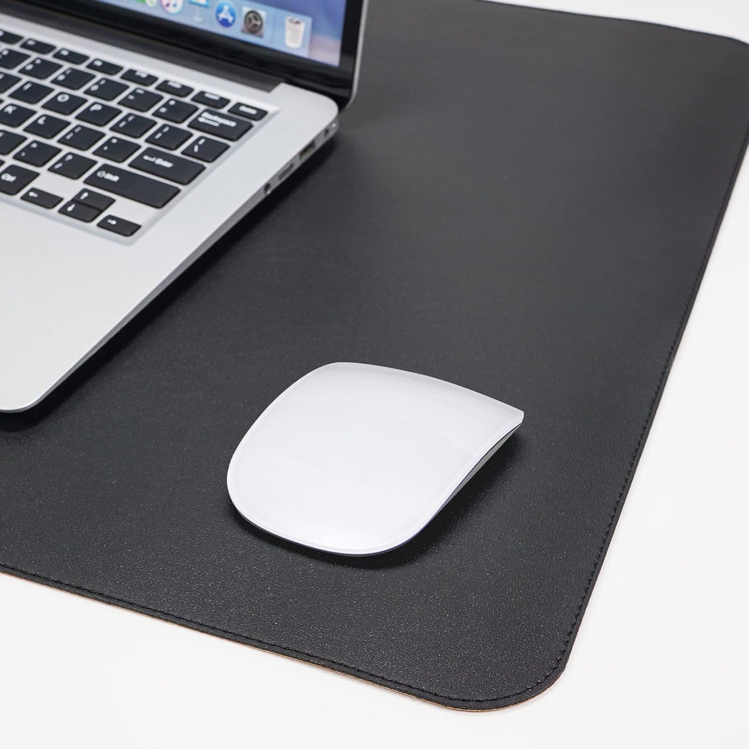 Large Desk Mat 47.2" x 17" Leather Desk Pad Protector with Natural Cork & PU Leather, Non-Slip Office Desk Mat, Large Mouse Pad, Waterproof Desk Blotter pad for Office&Home(Black) - Image 5