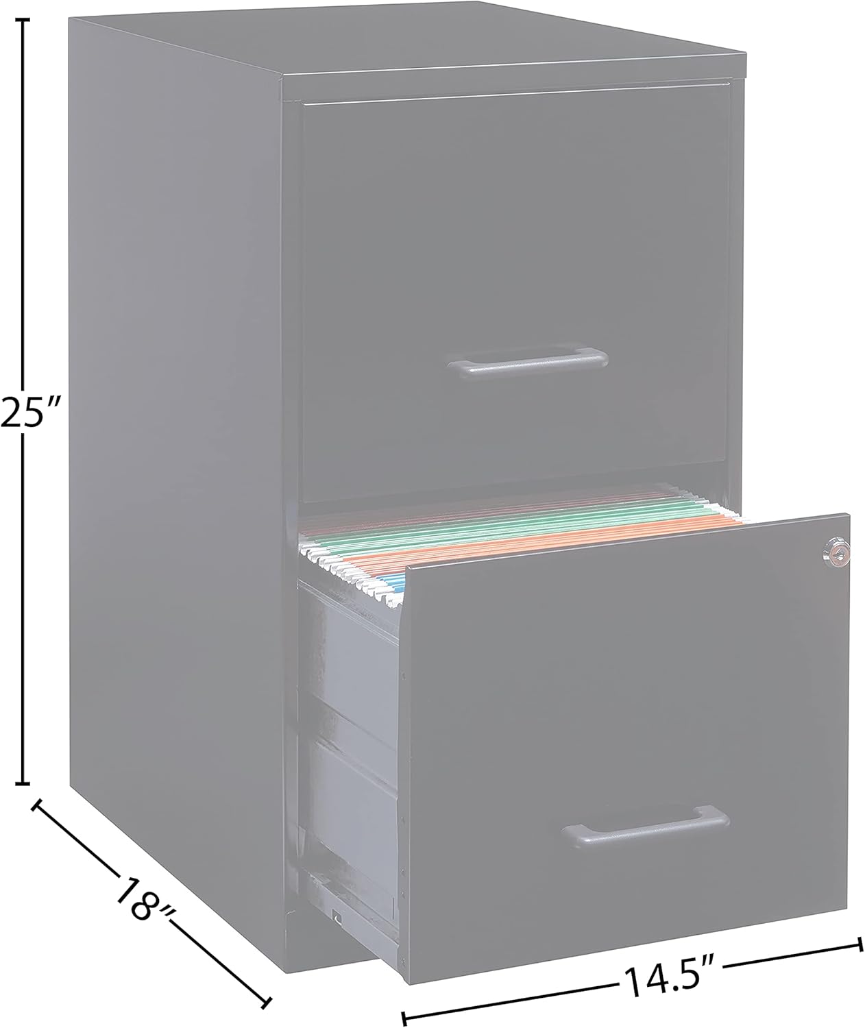 Lorell 14341 18 Deep 2-Drawer File Cabinet, Black - Image 13