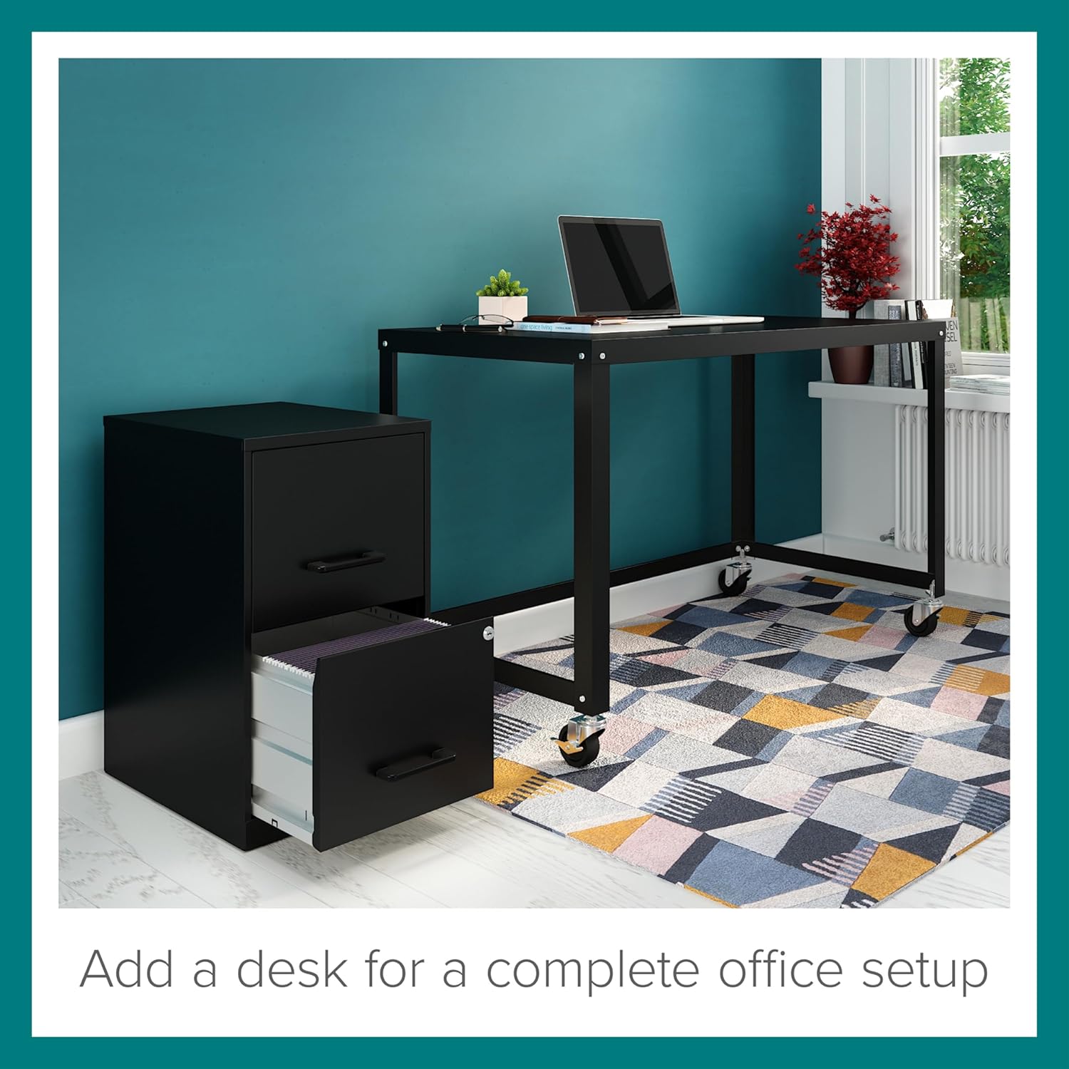 Lorell 14341 18 Deep 2-Drawer File Cabinet, Black - Image 6