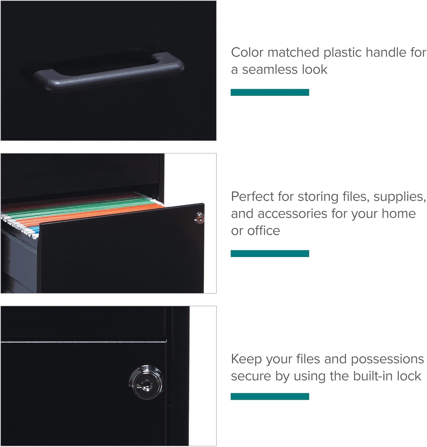 Lorell 14341 18 Deep 2-Drawer File Cabinet, Black - Image 9