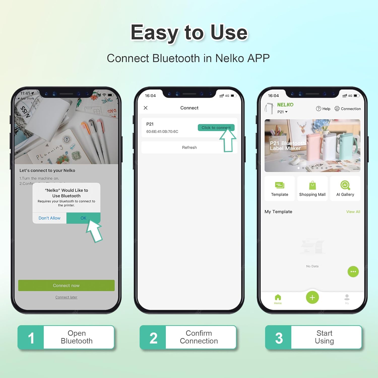 Nelko Label Maker Machine with Tape, P21 Bluetooth Label Printer, Wireless Mini Label Makers with Multiple Templates for Organizing Office Home, White - Image 5